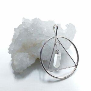 Colgante triángulo con punta de cristal