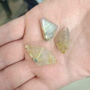 Gemas de Cuarzo Cristal y Rutilo para engarces