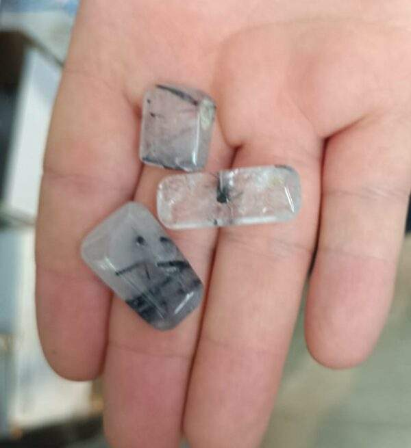 Gemas de Cuarzo Cristal y Turmalina para engarces