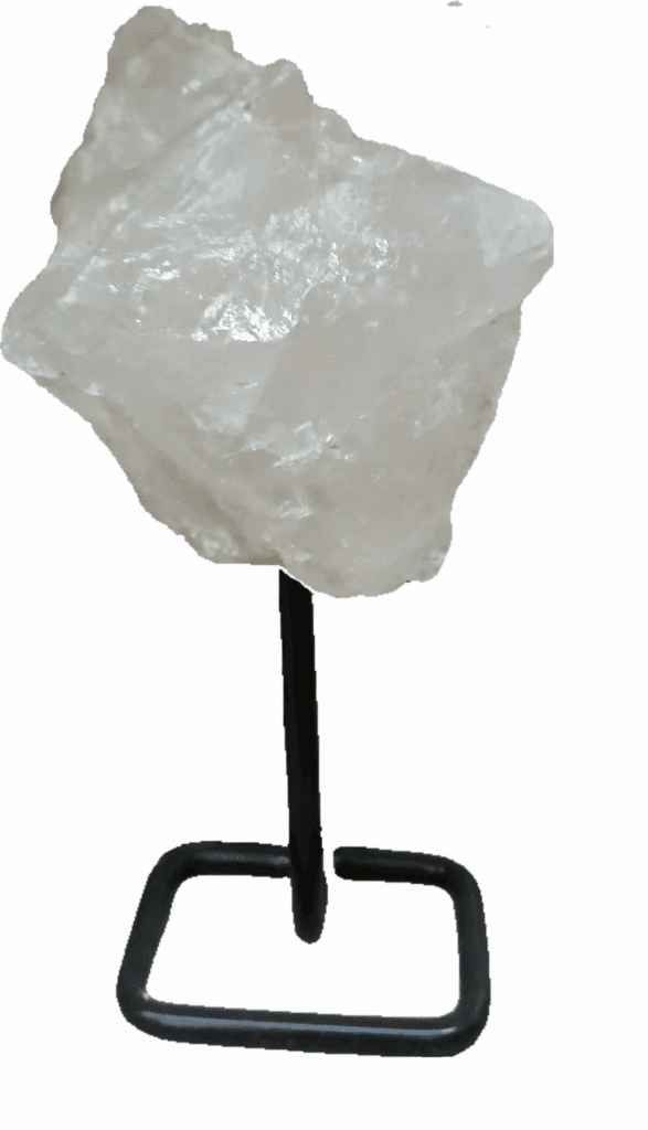 Cuarzo Rosa Bruto con base Metal