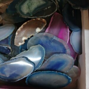 Ágata Chapa Azul, Lila, Rosa, Verde 2-3cm