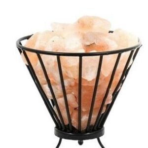 Lámpara Sal Canasta Metal Triangulo