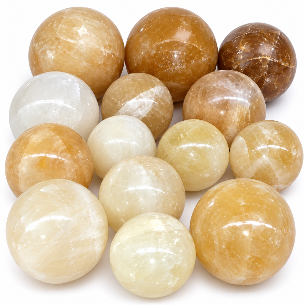 Esfera de calcita miel