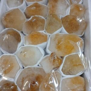 Caja Puntas de Citrino con base Cortada