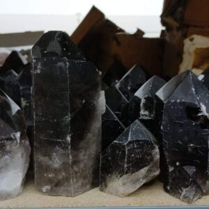 Puntas de Cuarzo Ahumado con base