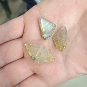 Gemas de Cuarzo Cristal y Rutilo para Engarces