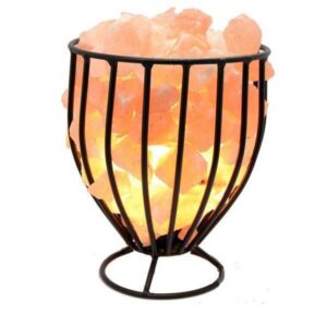 Lampara de Sal Canasta Metal