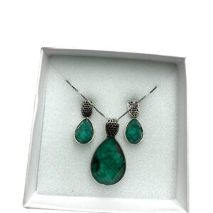 Conjunto Esmeralda en Plata 925
