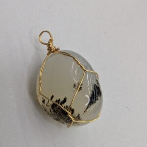 Colgante cuarzo dendrítico engarzado