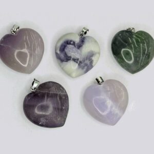 Colgantes corazón minerales surtidos