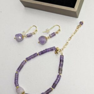 Conjunto joyería mineral amatista