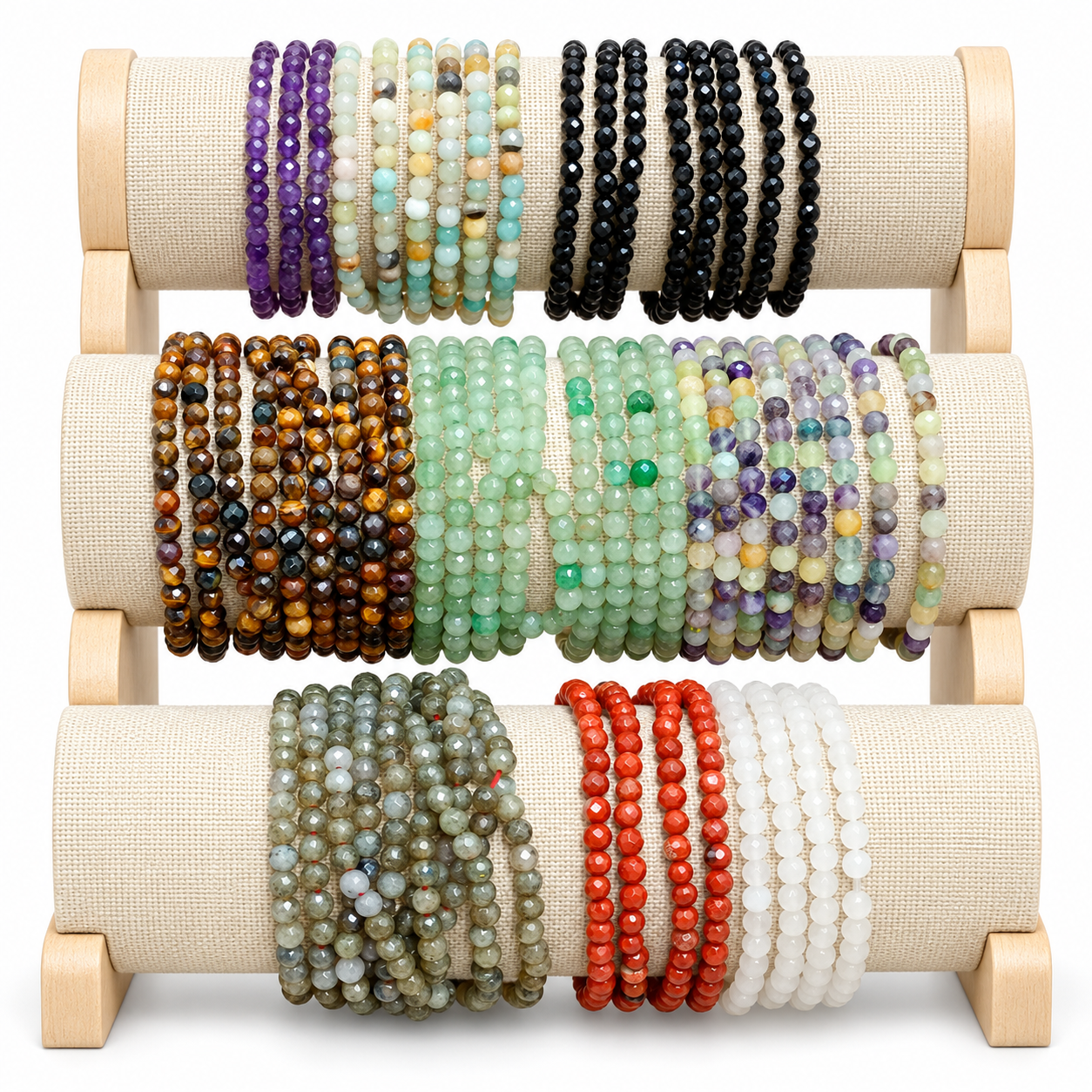 pulseras facetadas de minerales
